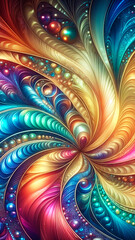 Wall Mural - abstract texture wallpaper and background with waves and curves in vivid colors. artistic pattern de