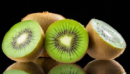 Wall Mural - kiwi fruits slice transparent png