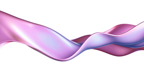 Wall Mural - 3d holographic liquid wave, iridescent chrome fluid silk fabric isolated on light background. Render of neon metal ribbon with rainbow gradient effect flying in motion. 3d vector geometric background.