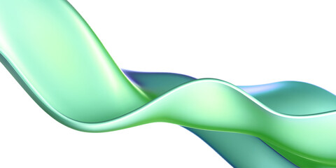 Wall Mural - 3d holographic liquid wave, iridescent chrome fluid silk fabric isolated on light background. Render of neon metal ribbon with rainbow gradient effect flying in motion. 3d vector geometric background.
