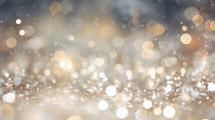 Wall Mural - Glitter White bokeh texture.