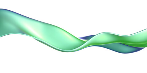 Wall Mural - 3d holographic liquid wave, iridescent chrome fluid silk fabric isolated on light background. Render of neon metal ribbon with rainbow gradient effect flying in motion. 3d vector geometric background.