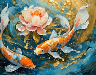 Wall Mural - goldfish in water