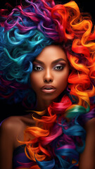 Beautiful Woman With Colorful Hair, wallpapers for smaptphones