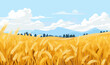 © Svitlana - wheat field vector flat minimalistic isolated illustration