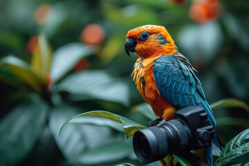 Poster - Cutting-edge biodiversity monitoring tools aiding in the preservation of endangered species and ecosystems. Concept of biodiversity conservation technology. Generative Ai.