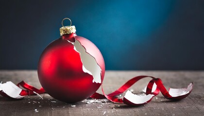 Canvas Print - broken christmas ball