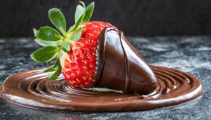 Canvas Print - chocolate dipped strawberry