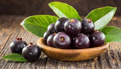 Canvas Print - amazon acai fruit with leaf