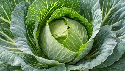 Wall Mural - closeup background of a leafy green cabbage