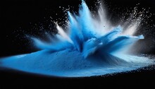 Small Size Blue Sand Flying Explosion Ocean Sands Grain Wave Explode Abstract Cloud Fly Blue Colored Sand Splash Throwing In Air White Background High Speed Shutter Throwing Freeze Stop