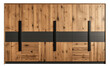 © Jan - Spacious modern wooden wardrobe with doors and drawers with dark line design.