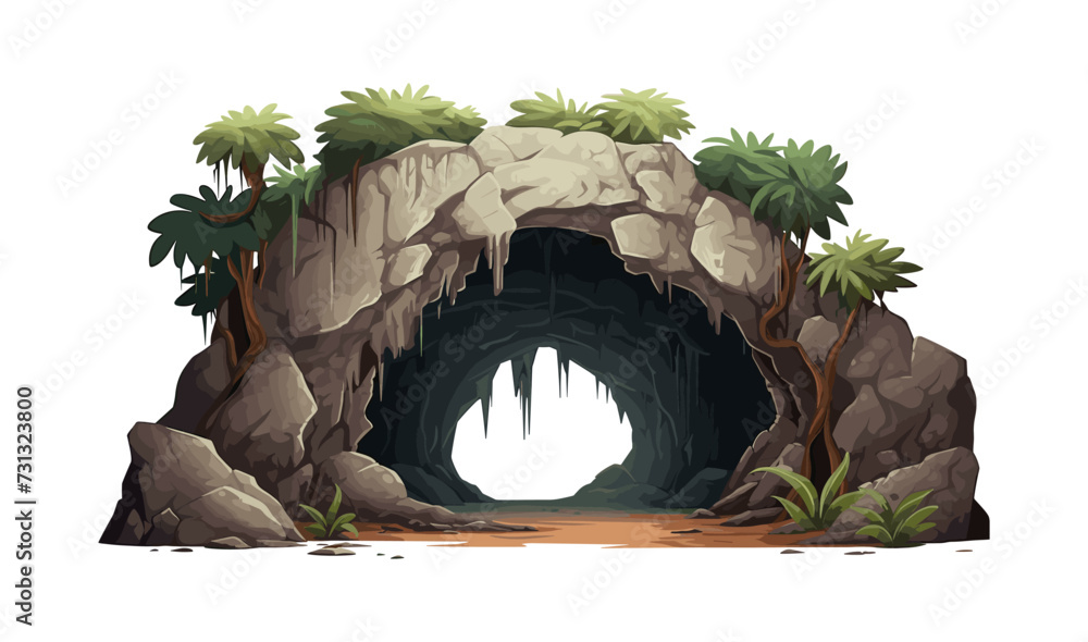 cave isolated vector style on isolated background illustration Stock ...