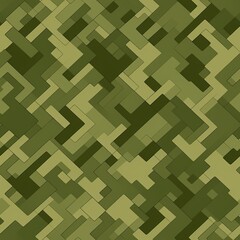 Seamless camouflage pattern in shades of green. Khaki color. Camo print for textile design. Concept of military, army uniform, hunting gear, woodland environment, survival, stealth, nature blending