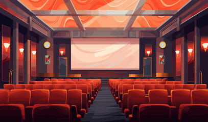 Wall Mural - cinema interior vector flat minimalistic isolated vector style illustration