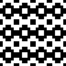 Seamless Pattern. Folk Image. Ethnic Background. Inca Crosses, Squares Ornament. Tribe Motif. Tribal Wallpaper. Ancient Mosaic. Digital Paper, Web Design, Ethnical Textile Print. Vector Artwork.