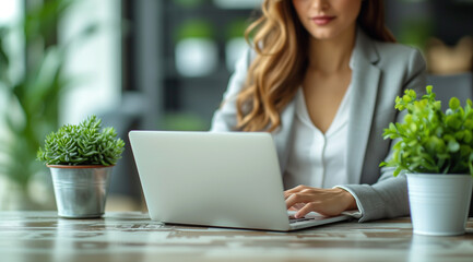 Wall Mural - Using computers and laptop for busines and self use for school or job