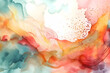 abstract watercolor background with red, orange, blue and yellow. 