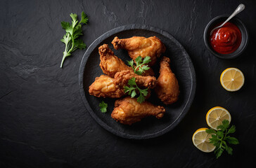 Wall Mural - chicken nuggets with fries