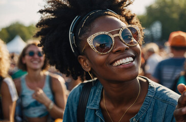 young woman in the music festival