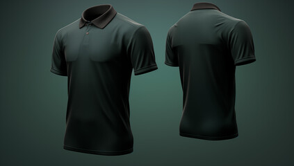Wall Mural - An image displaying a template for a men's polo shirt mockup.