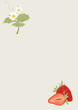 © Alarcon Studio - Fondo para invitaciones o redes sociales con ilustración de fresa estilo lápiz de color. Plantilla para invitación, menú o fiesta de cena.