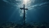 Fototapeta Na sufit - The Cross Ended Up In The Seabed