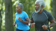 © Artbotics - Fitness Goals: Inspiring Senior African American Couple Jogging in the Park