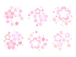 桜の花のイラスト素材、セット
