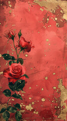 Sticker - red rose petals