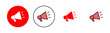 Megaphone icon set illustration. Loudspeaker sign and symbol