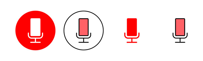 Wall Mural - Microphone icon vector illustration. karaoke sign and symbol