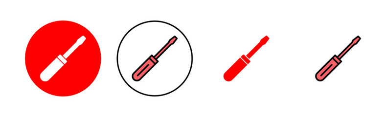 Screwdriver icon set illustration. tools sign and symbol