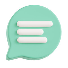 Chat Round Line 3D Icon