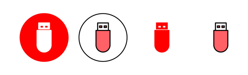 Usb icon set illustration. Flash disk sign and symbol. flash drive sign.