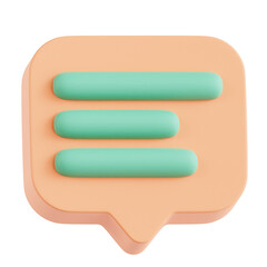 Chat Square Lines 3D Icon