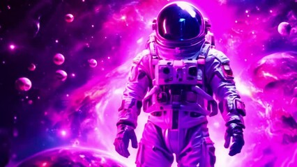 Wall Mural - astronaut in outer space galaxy multyverse