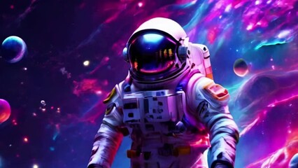 Wall Mural - astronaut in outer space galaxy multyverse