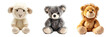 © morepiixel - Collection of PNG. Stuffed animal toy isolated on a transparent background.