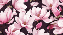 Lovely Seamless Pattern With Exotic Magnolia.
