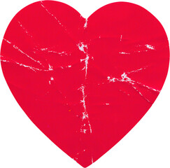 Wall Mural - red color heart shape sticker isolated on white background