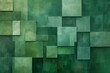 green geometric background with abstract blocks, canvas paper texture, light and shadow 