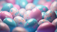 Pastel Easter Eggs: A Delightful Display Of Soft Hues On A Vibrant Background