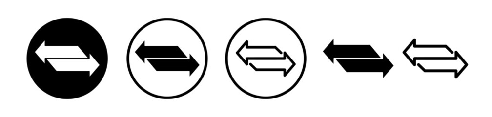 Wall Mural - Interaction Switch Line Icon. Comparative Arrows icon in black and white color.