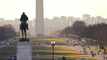 Busy Afternoon And Traffic In Washington DC On The National Mall And Washington Monument 4k 60fps Series - 1