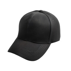 Wall Mural - black baseball cap mockup isolated on transparent background