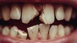 broken teeth cracked teeth tooth fractures mouth and teeth health concept various dental diseases   