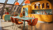 © kura - eccentric retro kitchen decoration interior with vibrant bright colors