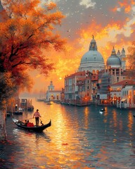 Wall Mural - Gondola rise in Venice Italy Wallpaper