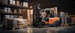 © istia - Load beverage crates, forklifts and trucks in industrial hall